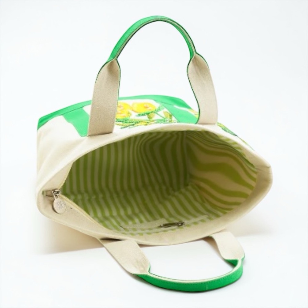 America & Beyond Lemon Embroidered Mini Canvas Tote NWT - Picture 4 of 7